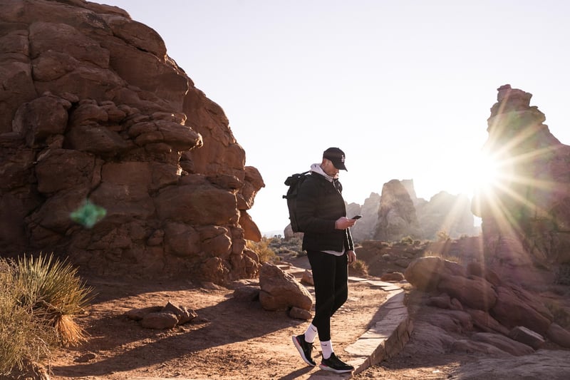 Traveler with backpack